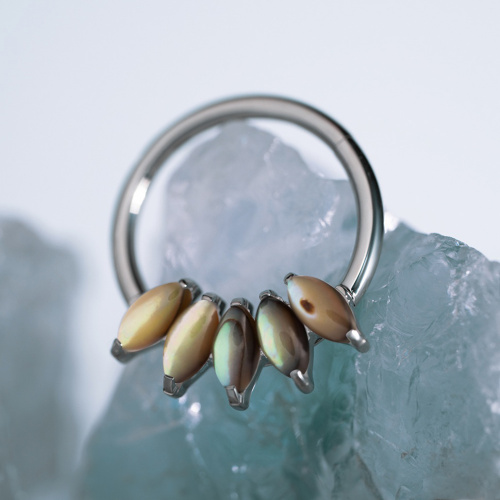 Кольцо-кликер 5K Iris Abalone Shell 1.2 мм (16 G) фото 3